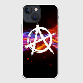 Чехол для iPhone 13 mini с принтом АНАРХИЯ | ANARCHY ,  |  | anarchy | bright | fire | flame | heat | light | riot | rock | wildfire | анархия | бунт | знаки | искры | музыка | огненный | огонь | панки | пламя | пожар | рок | символ