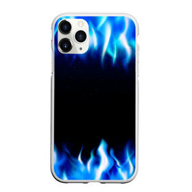 Чехол для iPhone 11 Pro матовый с принтом Синий Огонь , Силикон |  | абстракция | блеск | волны | дракон | дым | крутой | линии | неон | неоновый | ночь | огненный | огни | огонь | пламя | свет | синий | сияние | яркий
