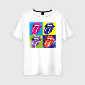 Женская футболка хлопок Oversize rolling stones купить 