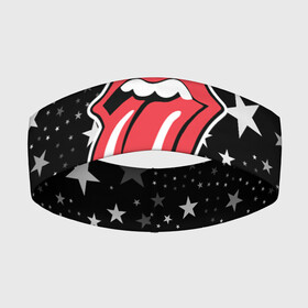 Повязка на голову 3D с принтом rolling stones star ,  |  | mick jagger | music | rock | rolling stones | музыка | рок