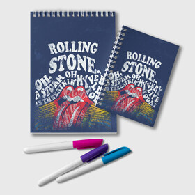 Блокнот с принтом Rolling Stone , 100% бумага | 48 листов, плотность листов — 60 г/м2, плотность картонной обложки — 250 г/м2. Листы скреплены удобной пружинной спиралью. Цвет линий — светло-серый
 | Тематика изображения на принте: mick jagger | music | rock | rolling stones | музыка | рок