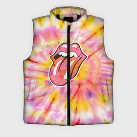 Мужской жилет утепленный 3D с принтом Rolling Stones tie dye ,  |  | mick jagger | music | rock | rolling stones | музыка | рок