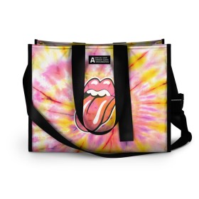 Сумка-шоппер 3D с принтом Rolling Stones tie-dye , 100% полиэстер | застегивается на металлическую кнопку; внутренний карман застегивается на молнию. Стенки укреплены специальным мягким материалом, чтобы защитить содержимое от несильных ударов
 | mick jagger | music | rock | rolling stones | музыка | рок