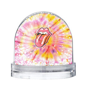 Снежный шар с принтом Rolling Stones tie-dye , Пластик | Изображение внутри шара печатается на глянцевой фотобумаге с двух сторон | mick jagger | music | rock | rolling stones | музыка | рок