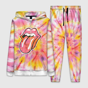 Женский костюм 3D с принтом Rolling Stones tie dye ,  |  | mick jagger | music | rock | rolling stones | музыка | рок