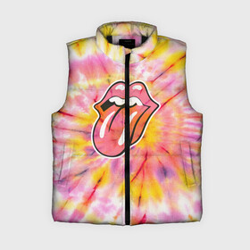 Женский жилет утепленный 3D с принтом Rolling Stones tie dye ,  |  | mick jagger | music | rock | rolling stones | музыка | рок