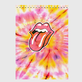 Скетчбук с принтом Rolling Stones tie-dye , 100% бумага
 | 48 листов, плотность листов — 100 г/м2, плотность картонной обложки — 250 г/м2. Листы скреплены сверху удобной пружинной спиралью | mick jagger | music | rock | rolling stones | музыка | рок