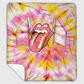 Плед с рукавами с принтом Rolling Stones tie-dye , 100% полиэстер | Закругленные углы, все края обработаны. Ткань не мнется и не растягивается. Размер 170*145 | mick jagger | music | rock | rolling stones | музыка | рок