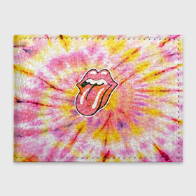 Обложка для студенческого билета с принтом Rolling Stones tie dye , натуральная кожа | Размер: 11*8 см; Печать на всей внешней стороне | mick jagger | music | rock | rolling stones | музыка | рок