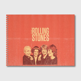 Альбом для рисования с принтом The Rolling Stones , 100% бумага
 | матовая бумага, плотность 200 мг. | Тематика изображения на принте: mick jagger | music | rock | rolling stones | музыка | рок