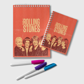 Блокнот с принтом The Rolling Stones , 100% бумага | 48 листов, плотность листов — 60 г/м2, плотность картонной обложки — 250 г/м2. Листы скреплены удобной пружинной спиралью. Цвет линий — светло-серый
 | Тематика изображения на принте: mick jagger | music | rock | rolling stones | музыка | рок