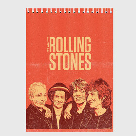 Скетчбук с принтом The Rolling Stones , 100% бумага
 | 48 листов, плотность листов — 100 г/м2, плотность картонной обложки — 250 г/м2. Листы скреплены сверху удобной пружинной спиралью | Тематика изображения на принте: mick jagger | music | rock | rolling stones | музыка | рок