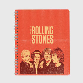 Тетрадь с принтом The Rolling Stones , 100% бумага | 48 листов, плотность листов — 60 г/м2, плотность картонной обложки — 250 г/м2. Листы скреплены сбоку удобной пружинной спиралью. Уголки страниц и обложки скругленные. Цвет линий — светло-серый
 | Тематика изображения на принте: mick jagger | music | rock | rolling stones | музыка | рок