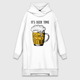 Платье-худи хлопок с принтом Its beer time ,  |  | beer | beer time | its beer time | надпись