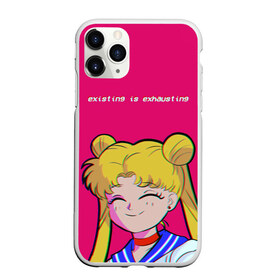 Чехол для iPhone 11 Pro Max матовый с принтом EXISTING IS EXHAUSTING , Силикон |  | anime | japan | manga | sailor moon | аниме | девочка | девушка | лунная призма | манга | сейлор мун | сэйлор мун | япония