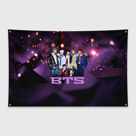 Флаг-баннер с принтом BTS , 100% полиэстер | размер 67 х 109 см, плотность ткани — 95 г/м2; по краям флага есть четыре люверса для крепления | bangtanboys | blackpink | bts | btsarmy | jhope | jimin | jin | jungkook | kimtaehyung | kpop | suga | taehyung | бтс | кпоп