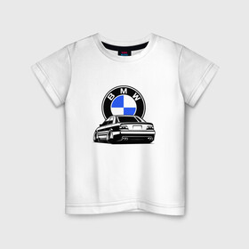 Детская футболка хлопок с принтом BMW (JDM) , 100% хлопок | круглый вырез горловины, полуприлегающий силуэт, длина до линии бедер | bmw | bmw performance | m | motorsport | performance | бмв | бэха | моторспорт