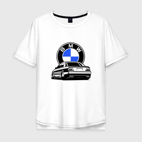 Мужская футболка хлопок Oversize с принтом BMW (JDM) , 100% хлопок | свободный крой, круглый ворот, “спинка” длиннее передней части | bmw | bmw performance | m | motorsport | performance | бмв | бэха | моторспорт
