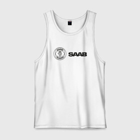 Мужская майка хлопок с принтом Saab Black Logo | Сааб лого , 100% хлопок |  | Тематика изображения на принте: auto | saab | scania | авто | автомобиль | ам | машина | сааб