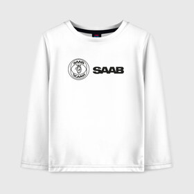 Детский лонгслив хлопок с принтом Saab Black Logo , 100% хлопок | круглый вырез горловины, полуприлегающий силуэт, длина до линии бедер | auto | saab | scania | авто | автомобиль | ам | машина | сааб