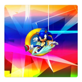 Магнитный плакат 3Х3 с принтом Sonic , Полимерный материал с магнитным слоем | 9 деталей размером 9*9 см | Тематика изображения на принте: 90 е | old school | sega | sonic | еж | игра | олдскулл | сега | синий еж | соник