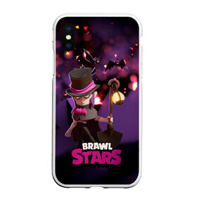 Чехол для iPhone XS Max матовый с принтом Brawl stars Mortis Мортис , Силикон | Область печати: задняя сторона чехла, без боковых панелей | Тематика изображения на принте: brawl | brawl stars | brawlstars | brawl_stars | jessie | mortis | бравл | бравлстарс | мортис