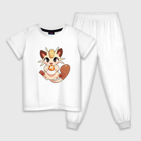 Детская пижама хлопок с принтом Мяут , 100% хлопок |  брюки и футболка прямого кроя, без карманов, на брюках мягкая резинка на поясе и по низу штанин
 | Тематика изображения на принте: аниме | мяут | покемон