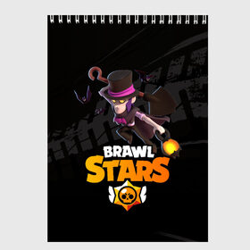 Скетчбук с принтом Brawl stars Mortis Мортис , 100% бумага
 | 48 листов, плотность листов — 100 г/м2, плотность картонной обложки — 250 г/м2. Листы скреплены сверху удобной пружинной спиралью | brawl | brawl stars | brawlstars | brawl_stars | jessie | mortis | бравл | бравлстарс | ворон | мортис