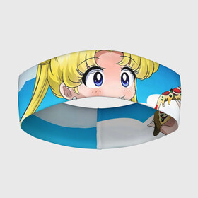 Повязка на голову 3D с принтом Пицца Мун ,  |  | anime | food | japan | manga | pizza | sailor moon | аниме | девочка | девушка | еда | лунная призма | манга | пицца | сейлор мун | сэйлор мун | япония