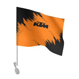 Флаг для автомобиля с принтом KTM , 100% полиэстер | Размер: 30*21 см | enduro | ktm | moto | motocycle | sportmotorcycle | ктм | мото | мотоспорт