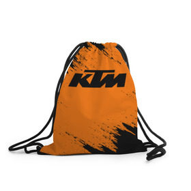 Рюкзак-мешок 3D с принтом KTM , 100% полиэстер | плотность ткани — 200 г/м2, размер — 35 х 45 см; лямки — толстые шнурки, застежка на шнуровке, без карманов и подкладки | enduro | ktm | moto | motocycle | sportmotorcycle | ктм | мото | мотоспорт