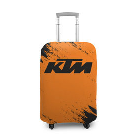 Чехол для чемодана 3D с принтом KTM , 86% полиэфир, 14% спандекс | двустороннее нанесение принта, прорези для ручек и колес | enduro | ktm | moto | motocycle | sportmotorcycle | ктм | мото | мотоспорт