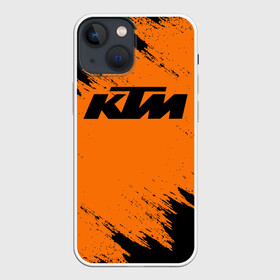 Чехол для iPhone 13 mini с принтом КТМ | KTM (Z) ,  |  | Тематика изображения на принте: enduro | ktm | moto | motocycle | sportmotorcycle | ктм | мото | мотоспорт