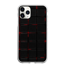 Чехол для iPhone 11 Pro Max матовый с принтом 3D Плиты Red & Black , Силикон |  | 3d | 3д | 3д полосы | led | led подсветка | красночерный | красный | полосы | свет | свечение | текстуры | черно красный | черный