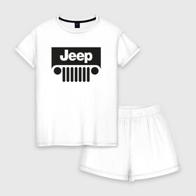 Женская пижама с шортиками хлопок с принтом Im Jeep , 100% хлопок | футболка прямого кроя, шорты свободные с широкой мягкой резинкой | 4на4 | auto | baja | jeep | offroad | trofi | авто | автомобиль | ам | баха | бездорожье | внедорожник | джип | джипинг | джиппинг | машина | машины | оффроад | полный привод