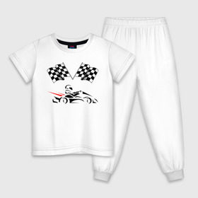 Детская пижама хлопок с принтом Картинг , 100% хлопок |  брюки и футболка прямого кроя, без карманов, на брюках мягкая резинка на поясе и по низу штанин
 | 