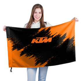Флаг 3D с принтом KTM , 100% полиэстер | плотность ткани — 95 г/м2, размер — 67 х 109 см. Принт наносится с одной стороны | enduro | ktm | moto | moto sport | motocycle | sportmotorcycle | ктм | мото | мото спорт | мотоспорт | спорт мото