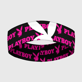 Повязка на голову 3D с принтом PLAYBOY | ПЛЕЙБОЙ (Z) ,  |  | brand | brazzers | fake taxi | faketaxi | hub | mode | playboy | бразерс | бренд | мода | фейк такси