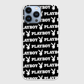 Чехол для iPhone 13 Pro Max с принтом PLAYBOY PATTERN | ПЛЕЙБОЙ ПАТТЕРН (Z) ,  |  | Тематика изображения на принте: brand | brazzers | fake taxi | faketaxi | hub | mode | playboy | бразерс | бренд | мода | фейк такси