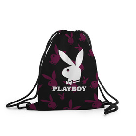 Рюкзак-мешок 3D с принтом PLAYBOY , 100% полиэстер | плотность ткани — 200 г/м2, размер — 35 х 45 см; лямки — толстые шнурки, застежка на шнуровке, без карманов и подкладки | brand | brazzers | fake taxi | faketaxi | hub | mode | playboy | бразерс | бренд | мода | фейк такси