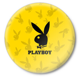 Значок с принтом PLAYBOY | ПЛЕЙБОЙ (Z) ,  металл | круглая форма, металлическая застежка в виде булавки | brand | brazzers | fake taxi | faketaxi | hub | mode | playboy | бразерс | бренд | мода | фейк такси