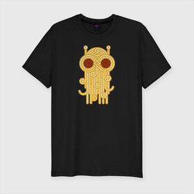 Мужская футболка хлопок Slim с принтом The flying spaghetti monster , 92% хлопок, 8% лайкра | приталенный силуэт, круглый вырез ворота, длина до линии бедра, короткий рукав | food | fsm | monster | ежа | лапша | монстр | паста