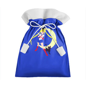 Подарочный 3D мешок с принтом СЕЙЛОР И КИСА , 100% полиэстер | Размер: 29*39 см | anime | japan | manga | sailor moon | аниме | девочка | девушка | лунная призма | манга | сейлор мун | сэйлор мун | япония