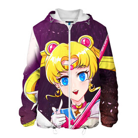 Мужская куртка 3D с принтом Sailor Moon , ткань верха — 100% полиэстер, подклад — флис | прямой крой, подол и капюшон оформлены резинкой с фиксаторами, два кармана без застежек по бокам, один большой потайной карман на груди. Карман на груди застегивается на липучку | anime | japan | manga | sailor moon | аниме | девочка | девушка | луна | лунная призма | манга | сейлор мун | сэйлор мун | япония