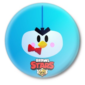 Значок с принтом Brawl Stars Penguin ,  металл | круглая форма, металлическая застежка в виде булавки | penguin | pengvin | pingvin | пенгвин | пингвин