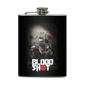 Фляга с принтом BloodShot , металлический корпус | емкость 0,22 л, размер 125 х 94 мм. Виниловая наклейка запечатывается полностью | bloodshot | valiant | vin diesel | бладшот | вин дизель | кино | фильм | фильм 2020