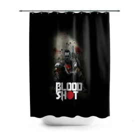 Штора 3D для ванной с принтом BloodShot , 100% полиэстер | плотность материала — 100 г/м2. Стандартный размер — 146 см х 180 см. По верхнему краю — пластиковые люверсы для креплений. В комплекте 10 пластиковых колец | bloodshot | valiant | vin diesel | бладшот | вин дизель | кино | фильм | фильм 2020