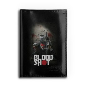 Обложка для автодокументов с принтом BloodShot , натуральная кожа |  размер 19,9*13 см; внутри 4 больших “конверта” для документов и один маленький отдел — туда идеально встанут права | Тематика изображения на принте: bloodshot | valiant | vin diesel | бладшот | вин дизель | кино | фильм | фильм 2020