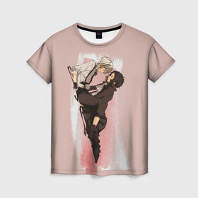 Женская футболка 3D с принтом Дазай и Чуя , 100% полиэфир ( синтетическое хлопкоподобное полотно) | прямой крой, круглый вырез горловины, длина до линии бедер | bungou stray dogs | великие из бродячих псов | дазай и чуя