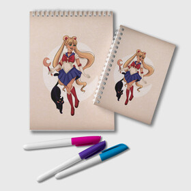 Блокнот с принтом Sailor Moon , 100% бумага | 48 листов, плотность листов — 60 г/м2, плотность картонной обложки — 250 г/м2. Листы скреплены удобной пружинной спиралью. Цвет линий — светло-серый
 | anime | japan | manga | sailor moon | аниме | девочка | девушка | луна | лунная призма | манга | сейлор мун | сэйлор мун | япония